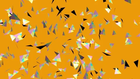 Falling and Spinning Holographic 3D Triangles Loop Stock Footage 341489366