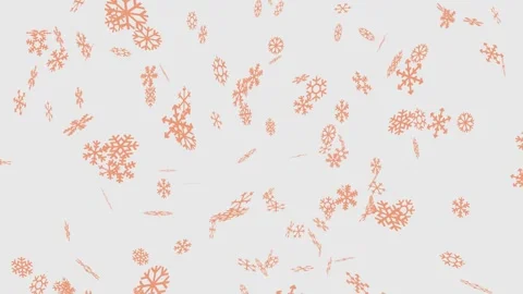 Falling and Spinning Orange 3D Snowflakes Loop Stock Footage 341489361