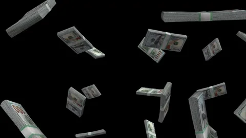 Falling Animation Stacks Of Money Stock Footage 264622596