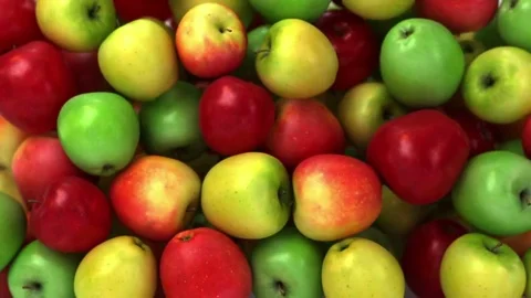 Falling apples fill the screen Stock Footage 69136342