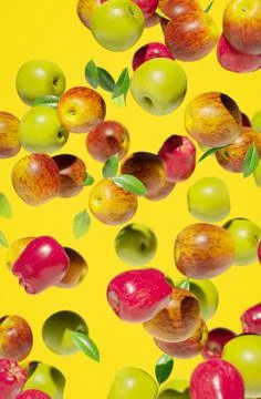 Falling Apples vertical background Stock Photos