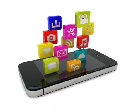 Falling apps Stock Illustration