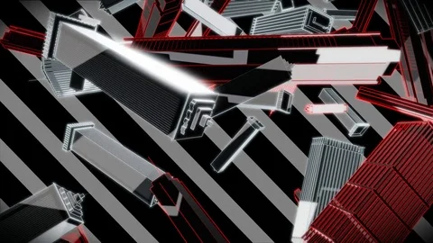 Falling Architecture Looping Animation Stock Footage 73426510