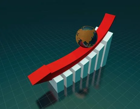 Falling arrow with earth, global economic bankruptcy Stock Illustration