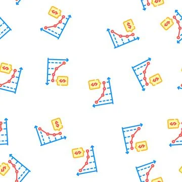 Falling arrow infographic vector seamless pattern イラスト素材