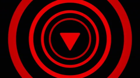 Falling arrow sign surrounded by red circles - visual illusion. Stock Footage 67837548