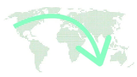 Falling arrow on world map. Stock Footage 154367665