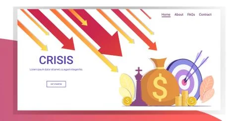 Falling arrows decrease economy stretching rising drop financial crisis failu Stock Illustration