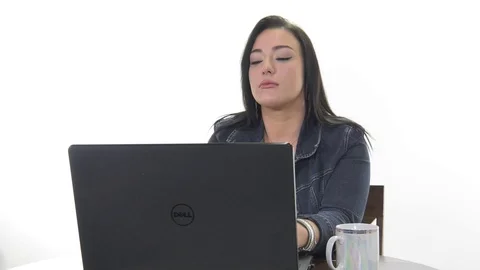 Falling asleep at computer- Stock Footage 86534676