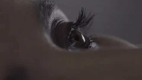 Falling asleep - Woman's eye closing. Stock Footage 89525225