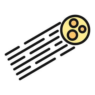 Falling asteroid creating speed trail icon Stock Illustration