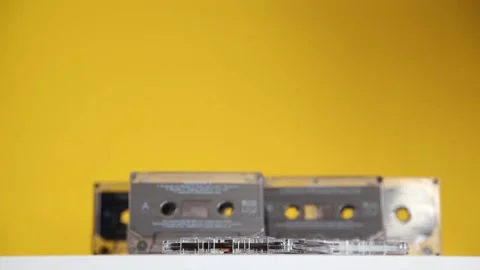 Falling audio cassettes Stock Footage 135352248