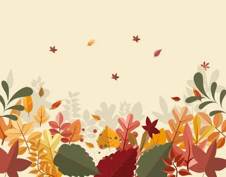 Falling Autumn Leaves background Stock Illustration