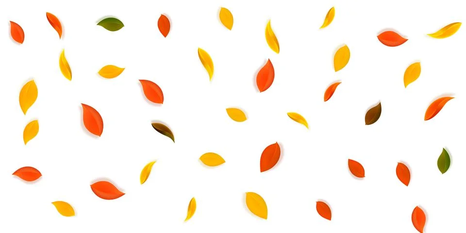 Falling autumn leaves. Red, yellow, green, brown n Stock Illustration