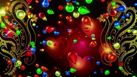 Falling balloon background,Wedding heart background Stock Footage 219944362