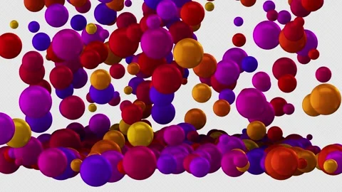 Falling balls texture on a transparent background with an alpha channe Stock Footage 316614469