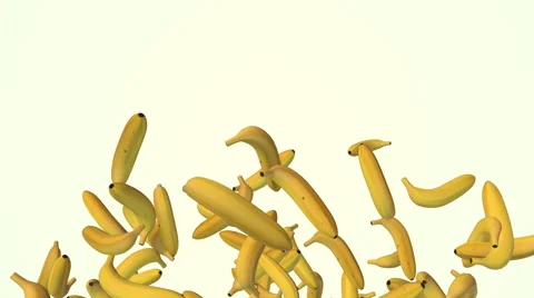 Falling banana on white background. Stock Footage 57726503