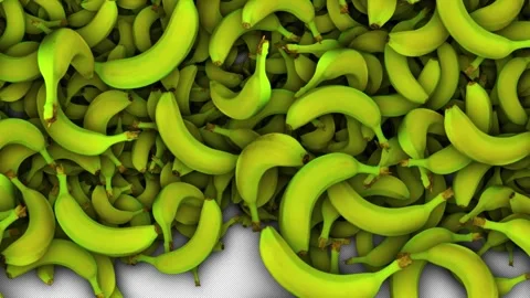 Falling Bananas Fruit Animation Transition on Alpha Channel, Loop Stockbeeldmateriaal 299683170