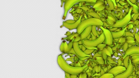Falling Bananas Fruit Animation Transition on Alpha Channel, Loop 库存影片 299684562