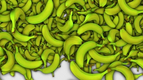 Falling Bananas Fruit Animation Transition on Alpha Channel, Loop 库存影片 300957972