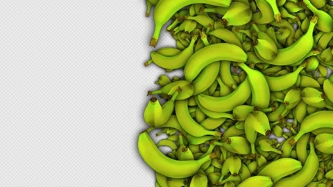 Falling Bananas Fruit Animation Transition on Alpha Channel, Loop 库存影片 303463426