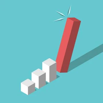 Falling bar, growth, crisis Stock Illustration