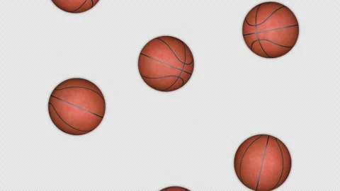 Falling Basket Balls Animation Background, on Alpha Channel, Loop Video stock 282771119