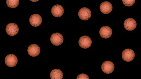 Falling Basket Balls Animation Background, with Alpha Matte, Loop 库存影片 300939441