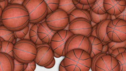 Falling Basket Balls Animation Transition, on Alpha Channel, Loop Stock Footage 278059499