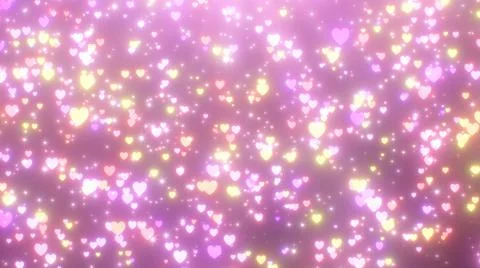 Falling Beautiful Heart Shaped Particles Falling Down Slowly Sparkles Stock Photos