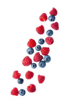 Falling berries on white backgrounds. Foto stock