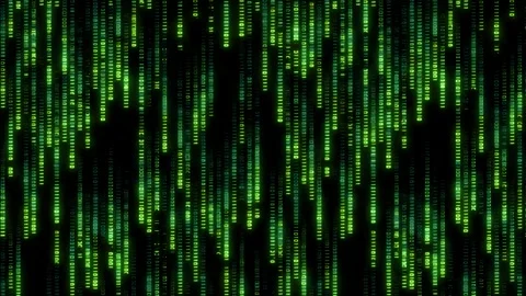 Falling Binary Code: Green Digital Matrix (4K) Stock Footage 339269235