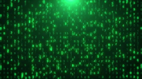 Falling Binary Code Matrix Style in Technological Space Video stock 336257820