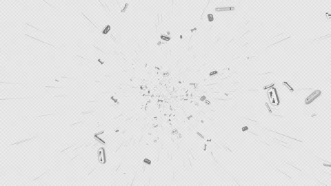 Falling Binary Code Numbers, Zero and One, Tech Background Animation, on Alpha C Stock Footage 261287480