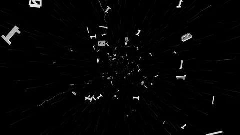 Falling Binary Code Numbers, Zero and One, Tech Background Animation, with Alpha Stock Footage 300931941