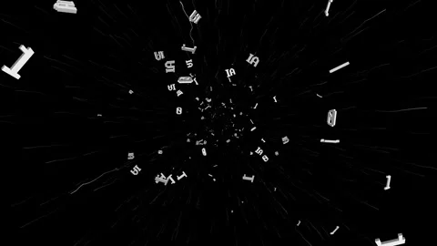 Falling Binary Code Numbers, Zero and One, Tech Background Animation, with Alpha Stock Footage 300932113