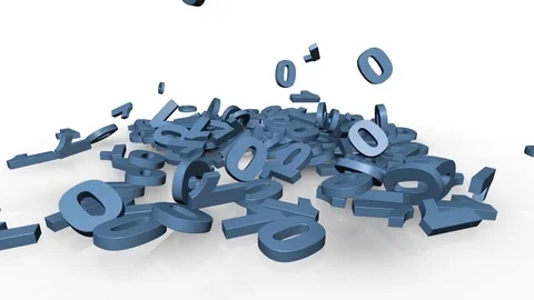 Falling binary codes on a white floor Stock Footage 82793902