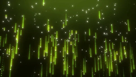 Falling binary numbers code rain. Algorithm digital with the matrix style. ab 動画素材 121297415
