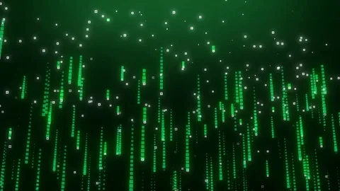 Falling binary numbers code rain. Algorithm digital with the matrix style. ab 動画素材 121297442