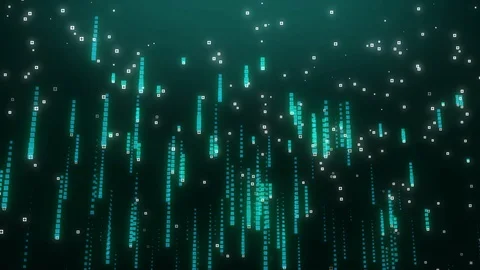 Falling binary numbers code rain. Algorithm digital with the matrix style. ab 動画素材 121297457