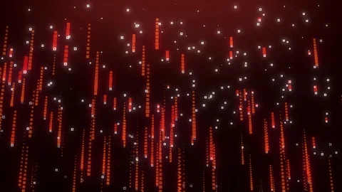 Falling binary numbers code rain. Algorithm digital with the matrix style. ab 動画素材 121297499