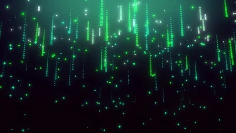 Falling binary numbers code rain. Algorithm digital with the matrix style. ab 動画素材 121297519