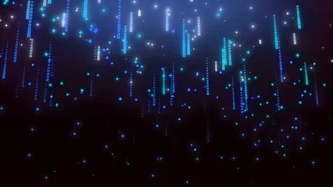 Falling binary numbers code rain. Algorithm digital with the matrix style. ab 動画素材 121297565