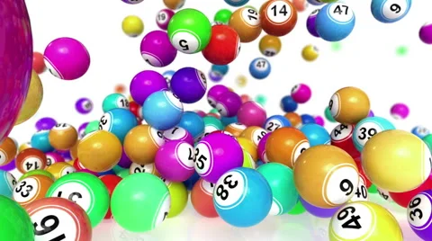 Falling bingo or lotto balls Stock Footage