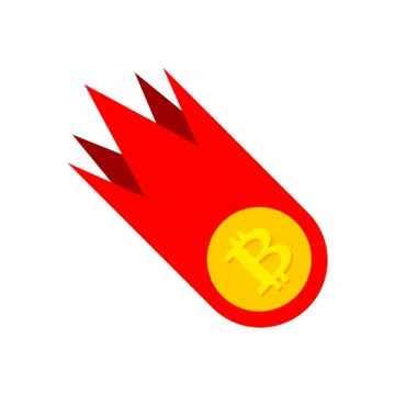 Falling bitcoin price. Decrease in value of crypto currency. Vector illustrat Stock Illustration