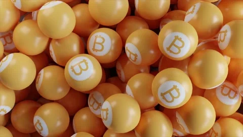 Falling Bitcoins Balls 스톡 동영상 165171716