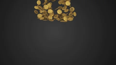 Falling bitcoins fills the screen Stock-Footage 95525702