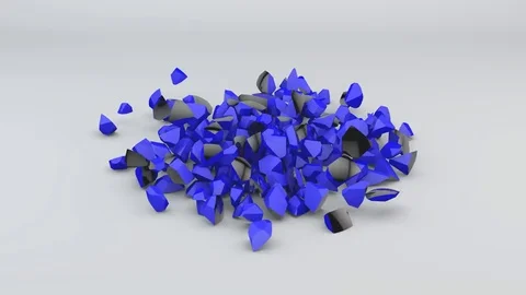 Falling Black and Blue Sphere Stock Footage 70705554