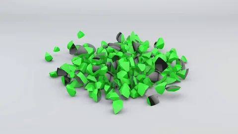 Falling Black and Green Sphere Stock Footage 70706410