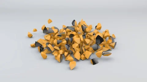 Falling Black and Orange Sphere Stock Footage 70706099